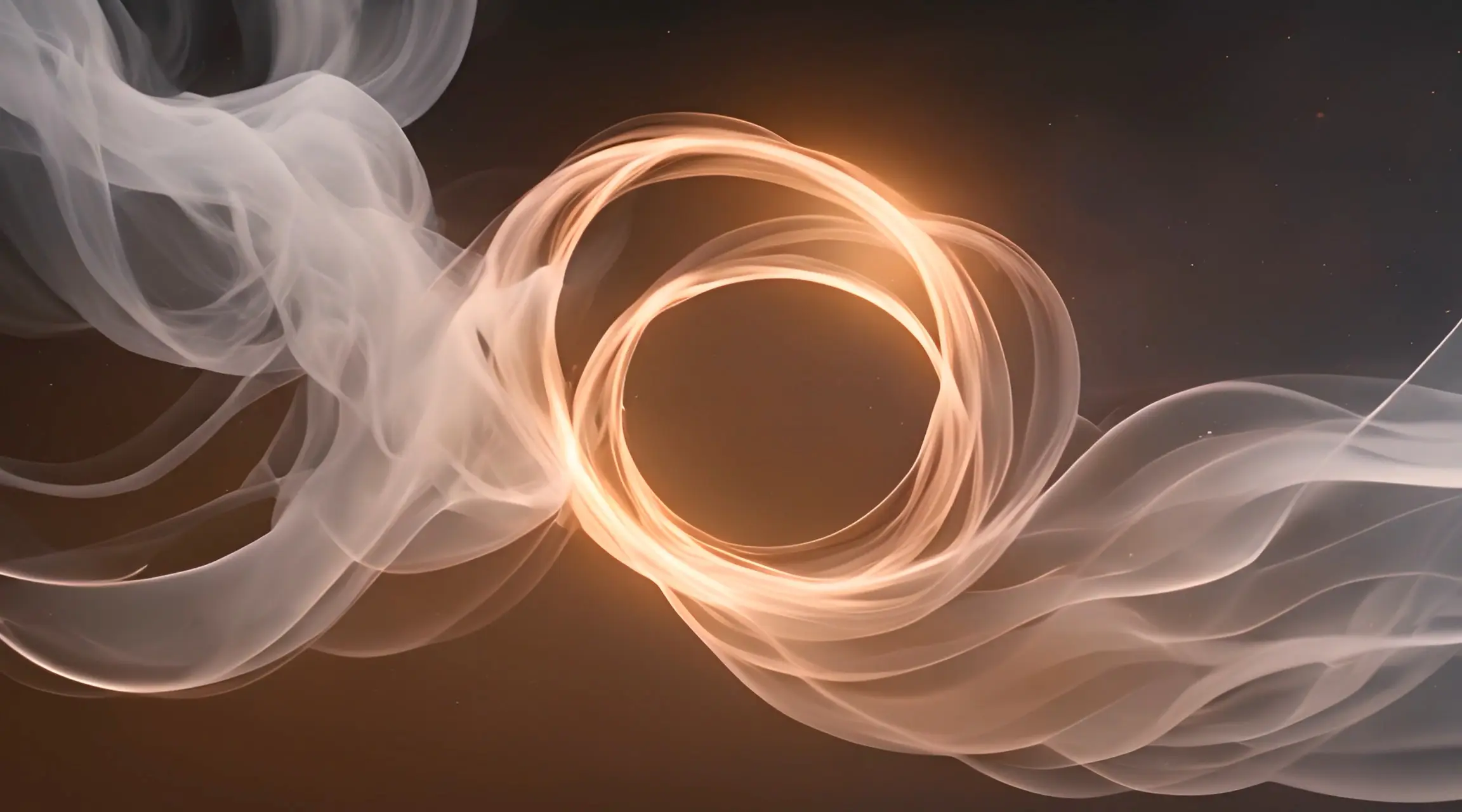 Ethereal Smoke Dance Luminous Rings on Dark Backdrop